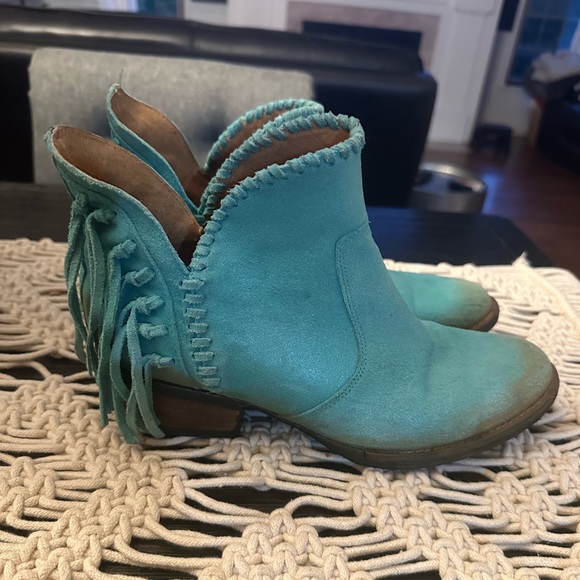 Circle G Shoes - Circle G Turqouise Fringe Ankle boots 9.5